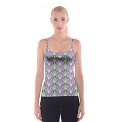 Vintage Scallop Violet Green Pattern Spaghetti Strap Top by snowwhitegirl