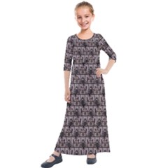 Gothic Church Pattern Kids  Quarter Sleeve Maxi Dress by snowwhitegirl