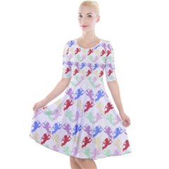 Colorful Cherubs White Quarter Sleeve A-line Dress by snowwhitegirl