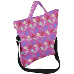 Colorful Cherubs Pink Fold Over Handle Tote Bag by snowwhitegirl