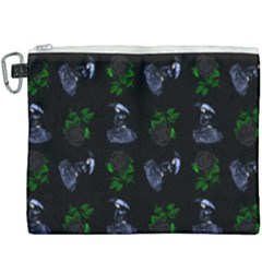 Gothic Girl Rose Black Pattern Canvas Cosmetic Bag (xxxl) by snowwhitegirl