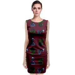 Gothic Girl Rose Red Pattern Classic Sleeveless Midi Dress by snowwhitegirl