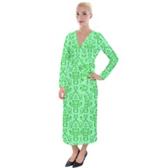 Victorian Paisley Green Velvet Maxi Wrap Dress by snowwhitegirl