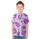 Retro Paisley Purple Kids  Cotton Tee View1