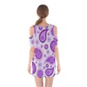 Retro Paisley Purple Shoulder Cutout One Piece Dress View2