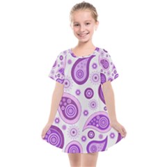 Retro Paisley Purple Kids  Smock Dress by snowwhitegirl