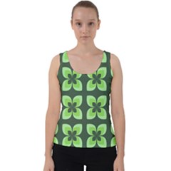 Retro Flower Green Velvet Tank Top by snowwhitegirl