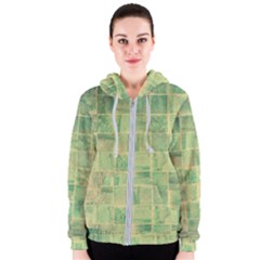 Abstract Green Tile Women s Zipper Hoodie by snowwhitegirl