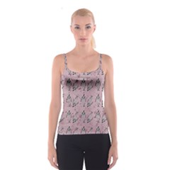 Skeleton Pink Background Spaghetti Strap Top by snowwhitegirl