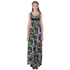 Comic Books Pattern Empire Waist Maxi Dress by snowwhitegirl