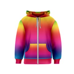 Neon Bright Rainbow Kids  Zipper Hoodie by retrotoomoderndesigns