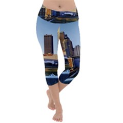 Columbus Skyline Lightweight Velour Capri Yoga Leggings by Riverwoman