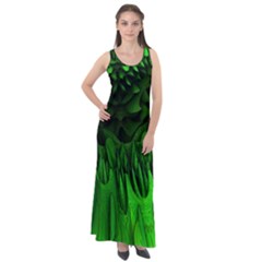 Fractal Rendering Background Green Sleeveless Velour Maxi Dress by Pakrebo