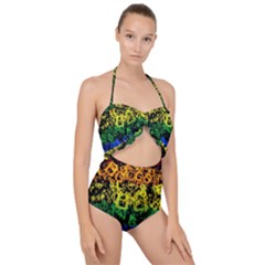 Lgbt Pride Rainbow Gay Lesbian Scallop Top Cut Out Swimsuit by Pakrebo