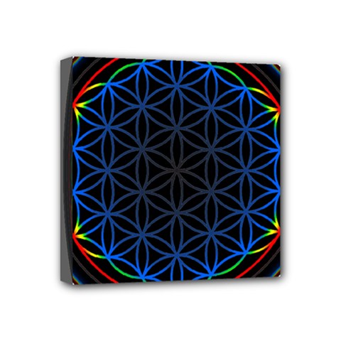 Flower Of Life Mini Canvas 4  X 4  (stretched) by Sudhe