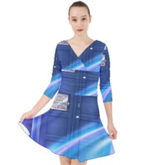 Tardis Space Quarter Sleeve Front Wrap Dress by Sudhe