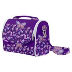 Purple Spring Butterfly Satchel Shoulder Bag by lucia