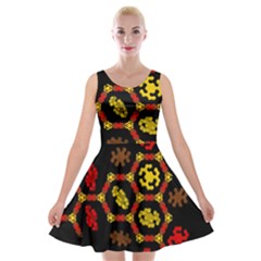 Algorithmic Drawings Velvet Skater Dress by Sudhe