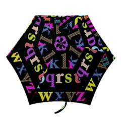 Alphabet Letters Colorful Polka Dots Letters In Lower Case Mini Folding Umbrellas by Sudhe