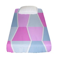 Geometric Pattern Design Pastels Fitted Sheet (single Size) by Sudhe