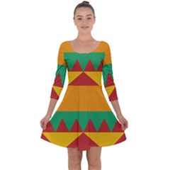 Burger Bread Food Cheese Vegetable Quarter Sleeve Skater Dress by Sudhe