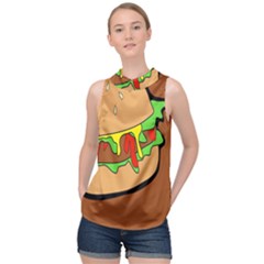 Burger Double High Neck Satin Top by Sudhe