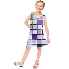 Color Tiles Abstract Mosaic Background Kids  Tunic Dress by Sudhe