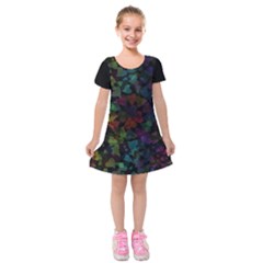 Falling Hearts  Kids  Short Sleeve Velvet Dress by LoolyElzayat