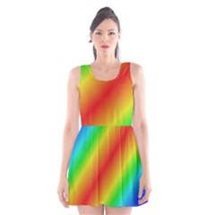 Background Diagonal Refraction Scoop Neck Skater Dress by Sudhe