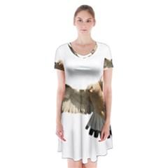 Eagle Short Sleeve V-neck Flare Dress by Sudhe