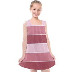 Striped Shapes Wide Stripes Horizontal Geometric Kids  Cross Back Dress by Sudhe