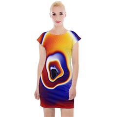 Fractal Art Paint Pattern Texture Cap Sleeve Bodycon Dress by Sudhe