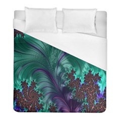 Fractal Turquoise Feather Swirl Duvet Cover (full/ Double Size) by Sudhe