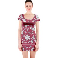 Floral Pattern Background Short Sleeve Bodycon Dress by Sudhe