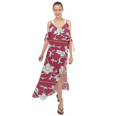 Floral Pattern Background Maxi Chiffon Cover Up Dress by Sudhe