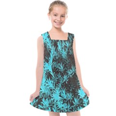 Blue Etched Background Kids  Cross Back Dress by Sudhe