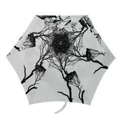 Silhouette Photo Of Trees Mini Folding Umbrellas by Sudhe