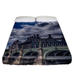 Architecture Big Ben Bridge Buildings Fitted Sheet (king Size) by Sudhe