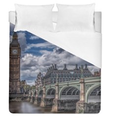 Architecture Big Ben Bridge Buildings Duvet Cover (queen Size) by Sudhe