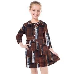 Abstract Architecture Building Business Kids  Quarter Sleeve Shirt Dress by Sudhe