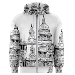 Line Art Architecture Church Men s Zipper Hoodie by Sudhe