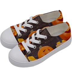 Old Crumpled Pumpkin Kids  Low Top Canvas Sneakers by rsooll