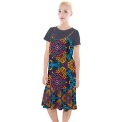 Grubby Colors Kaleidoscope Pattern Camis Fishtail Dress by Pakrebo