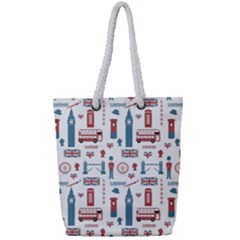 London Love Full Print Rope Handle Tote (small) by lucia