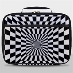 Optical Illusion Chessboard Tunnel Full Print Lunch Bag by Pakrebo