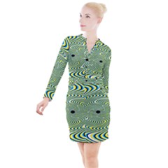 Illusion Idea Head Irritation Button Long Sleeve Dress by Pakrebo