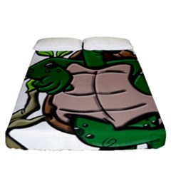 Amphibian Animal Cartoon Reptile Fitted Sheet (california King Size) by Sudhe