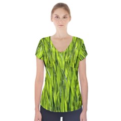 Agricultural Field   Short Sleeve Front Detail Top by rsooll