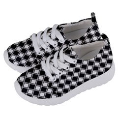 Black And White Diamonds Kids  Lightweight Sports Shoes by retrotoomoderndesigns