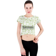 St Patricks Day Pattern Crew Neck Crop Top by Valentinaart